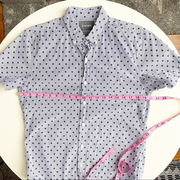 Bonobos Standard Fit Polka Dot Cotton Button Shirt Blue Men’s Size Small - Picture 5 of 7